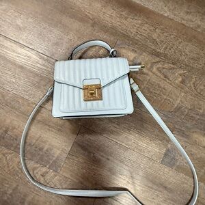 Aldo White Crossbody Bag with Gold Accents